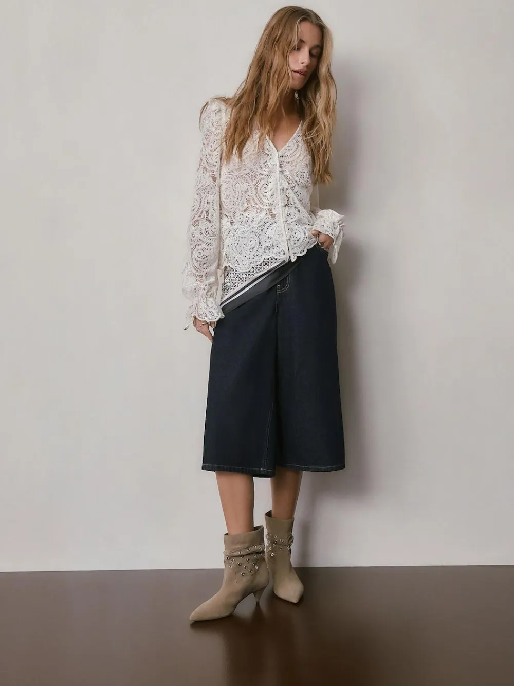 New Next Neutral Suede Forever Comfort® Eyelet Embellished Ankle Boots