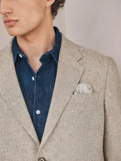 Next Tailored Fit Linen Blend Texture Suit Jacket^ Suits & Tuxedos