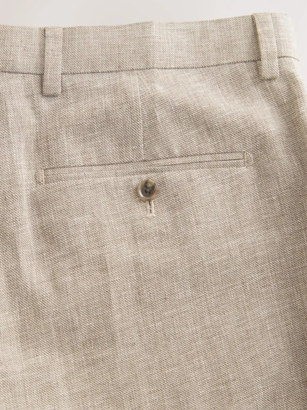 Online Next Tailored Fit Linen Blend Texture Suit Trousers Neutral
