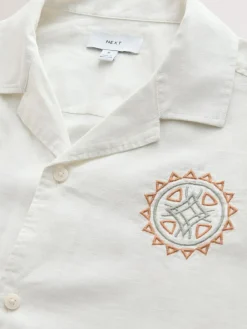 Next Textured Embroidered Navajo Style Short Sleeve Shirt^ Shirts