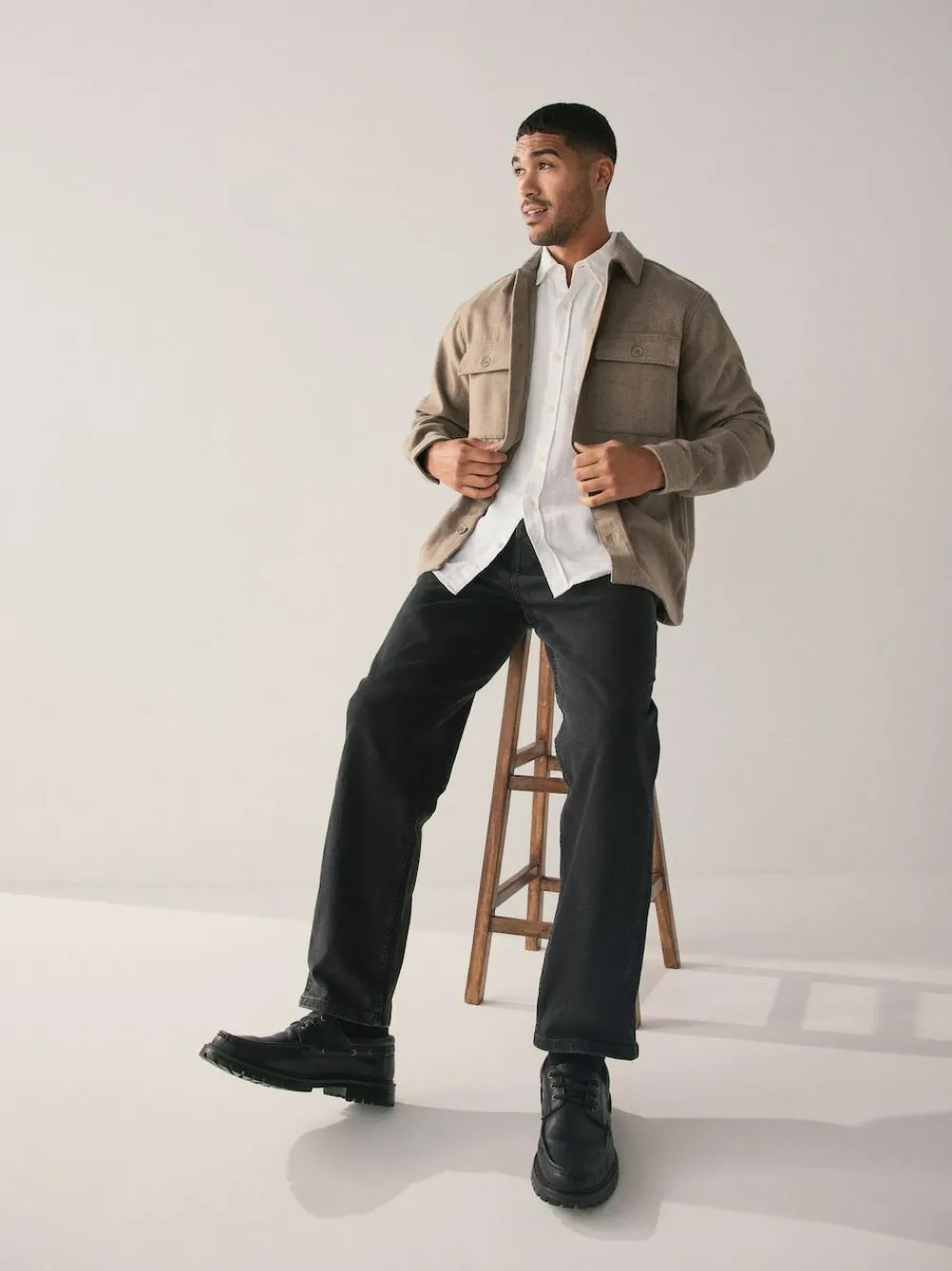 Next Twin Pocket Shacket Overshirt with Wool^ Blazers & Formal Jackets