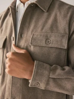 Next Twin Pocket Shacket Overshirt with Wool^ Blazers & Formal Jackets
