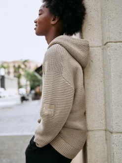 Discount Next Neutral Utility Knitted Hoodie (3-16yrs)