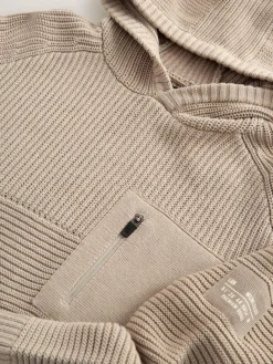 Discount Next Neutral Utility Knitted Hoodie (3-16yrs)