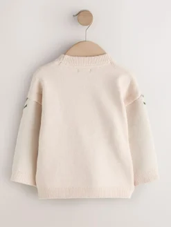 Next Neutral Vegetable Knitted Crew Neck Jumper (3mths-7yrs)^BOY Knitwear|Knitwear