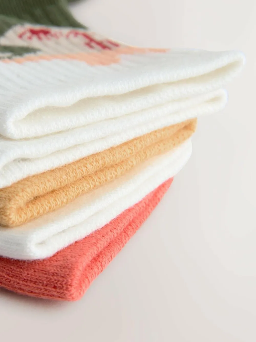 Next Neutral Western Cushioned Footbed Cotton Rich Ribbed Tipped Socks 5 Pack^BOY Socks