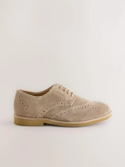 Best Next Wide Fit (G) Smart Leather Brogue Shoes Neutral