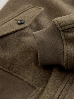 Next Neutral Wool Look Borg Lined Harrington Jacket^ Coats & Jackets|Coats & Jackets