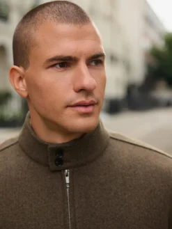 Next Neutral Wool Look Borg Lined Harrington Jacket^ Coats & Jackets|Coats & Jackets