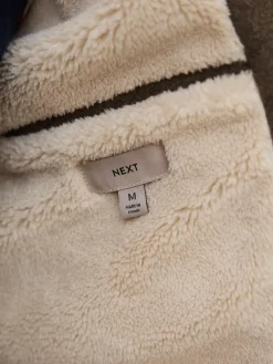 Next Neutral Wool Look Borg Lined Harrington Jacket^ Coats & Jackets|Coats & Jackets