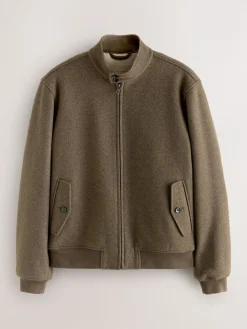 Next Neutral Wool Look Borg Lined Harrington Jacket^ Coats & Jackets|Coats & Jackets