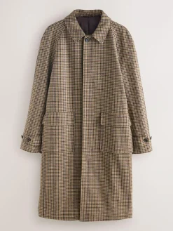 Best Next Neutral Wool Rich Italian Fabric Dogtooth Check Coat