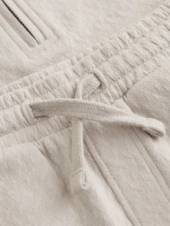 Next Neutral Zip Neck Short Sleeve Polo Shirt And Shorts Set (3mths-7yrs)^BOY Sets & Co-Ords|Sets & Co-Ords