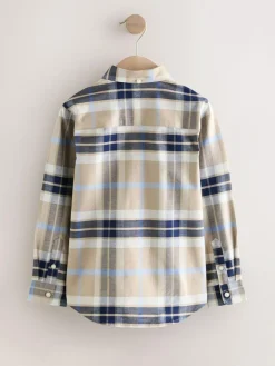 Next Neutral/Black Check Long Sleeve Oxford Check Shirt (3-16yrs)^BOY Shirts