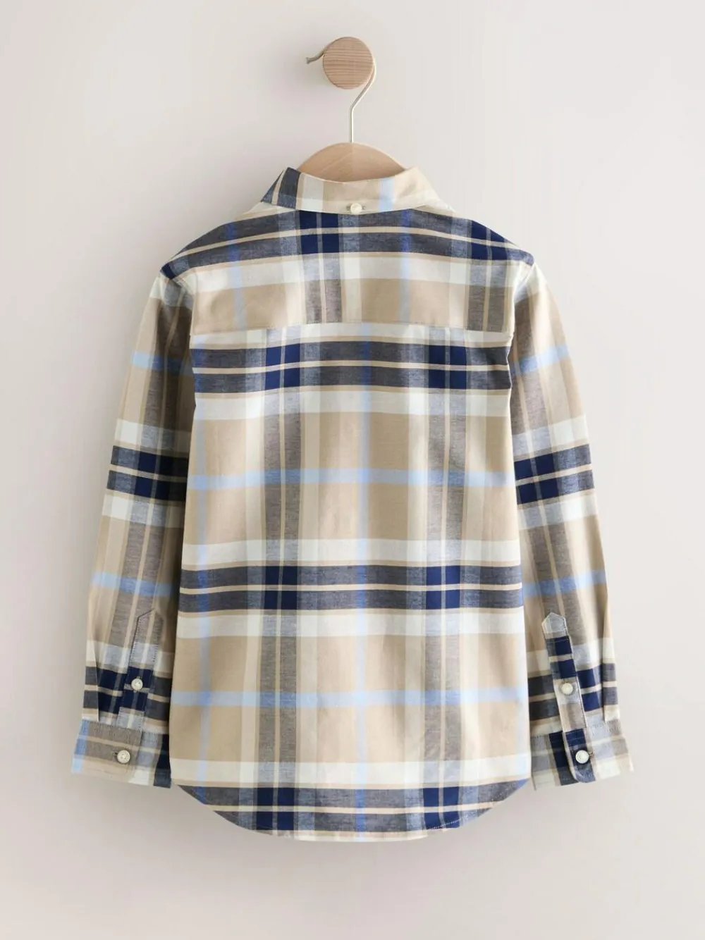 Next Neutral/Black Check Long Sleeve Oxford Check Shirt (3-16yrs)^BOY Shirts