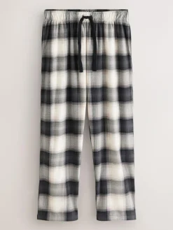 Next Neutral/Black Check Motionflex Cosy Open Hem Pyjama Bottoms 2 Pack^ Pyjamas
