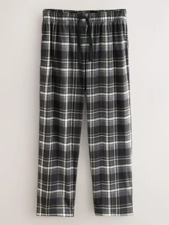 Next Neutral/Black Check Motionflex Cosy Open Hem Pyjama Bottoms 2 Pack^ Pyjamas