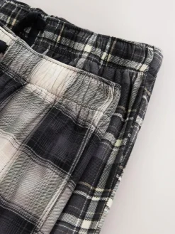 Next Neutral/Black Check Motionflex Cosy Open Hem Pyjama Bottoms 2 Pack^ Pyjamas