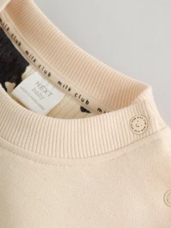 Sale Next Neutral/Cow Milk Club Printed Sweat and Leggings Baby Set (0mths-2yrs)