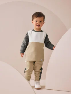 Next Long Sleeve Soft Touch T-Shirt and Joggers Set (3mths-7yrs)^BOY Tops|Sweat Pants