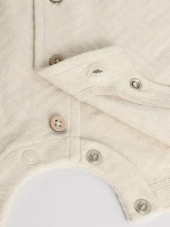 Best Next Neutral/Khaki Textured Baby Rompers 2 Pack