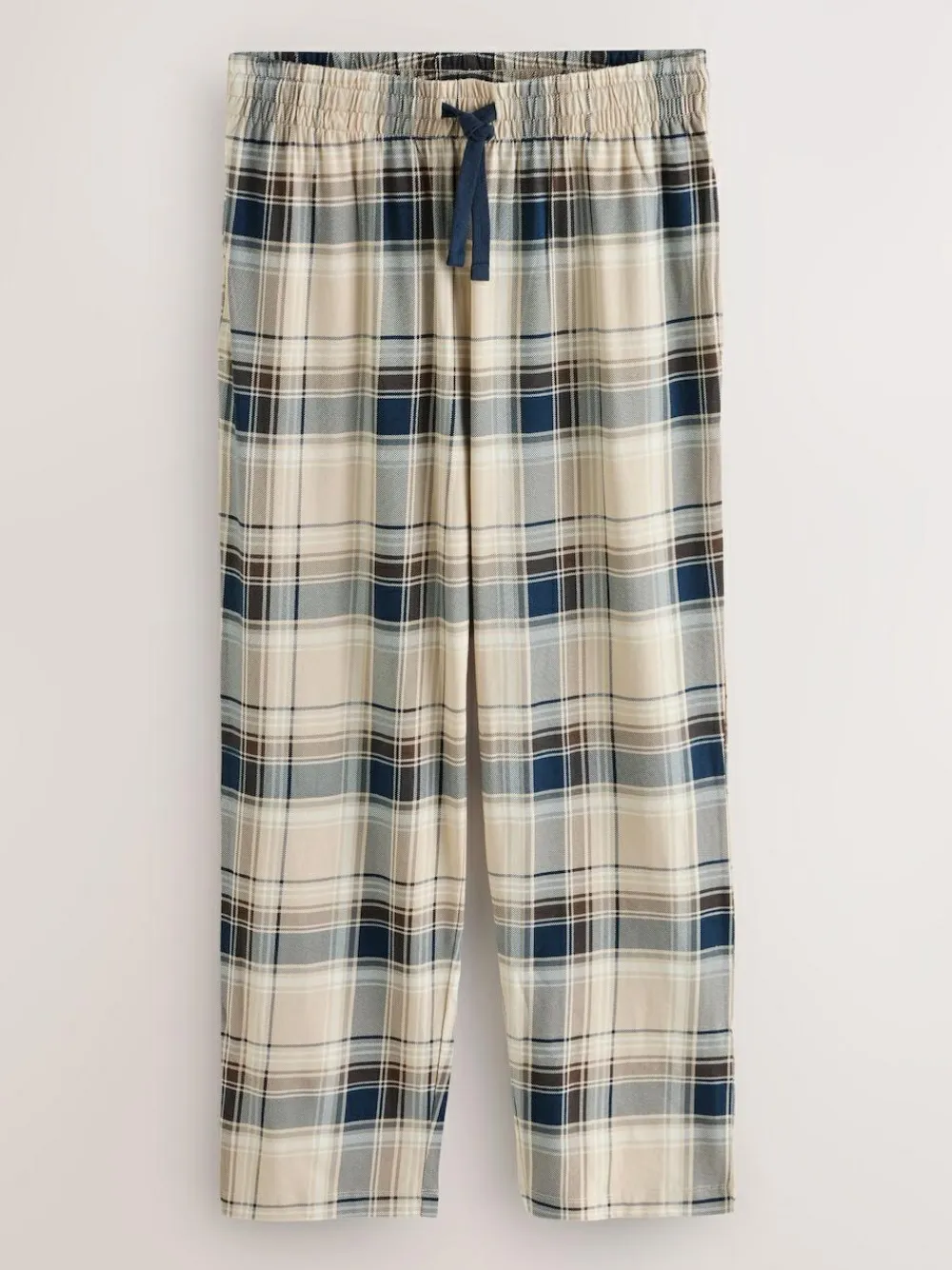 Next Neutral/Navy Check Jersey Short Sleeve Pyjamas Set 2 Pack^ Nightwear|Pyjamas