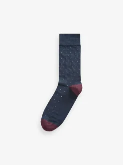 Next Pattern Smart Socks 5 Pack Neutral/Navy