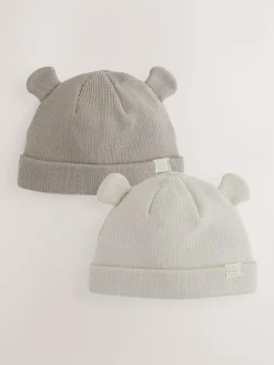 Hot Next 2pack Rib Baby Beanie Neutral/Tan