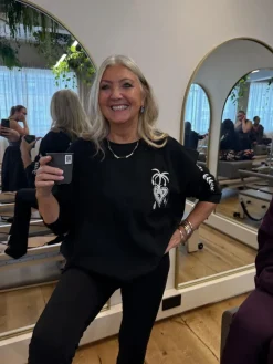 Discount Never Fully Dressed Embroidered Sweatshirt Black