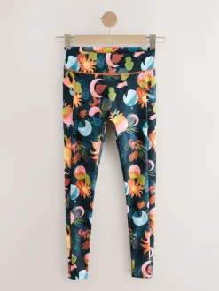 Best Never Fully Dressed Blue Sun Print Leggings