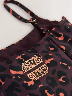 Best Never Fully Dressed Burgandy Leopard Unitard