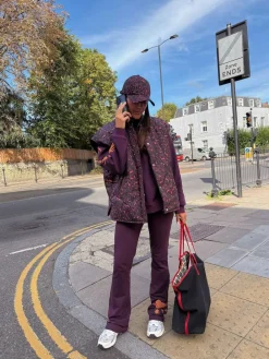 Best Never Fully Dressed Cotton Flare Leggings Burgundy Embroidered