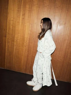 Hot Never Fully Dressed Cream Ski Print Waffle Robe