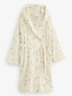 Hot Never Fully Dressed Cream Ski Print Waffle Robe