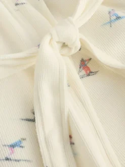 Hot Never Fully Dressed Cream Ski Print Waffle Robe