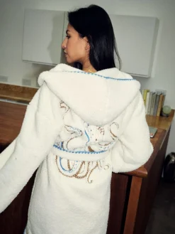 Best Never Fully Dressed Cream Octopus Borg Fleece Robe