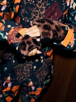 Never Fully Dressed Leopard Faux Fur Hand Warmers