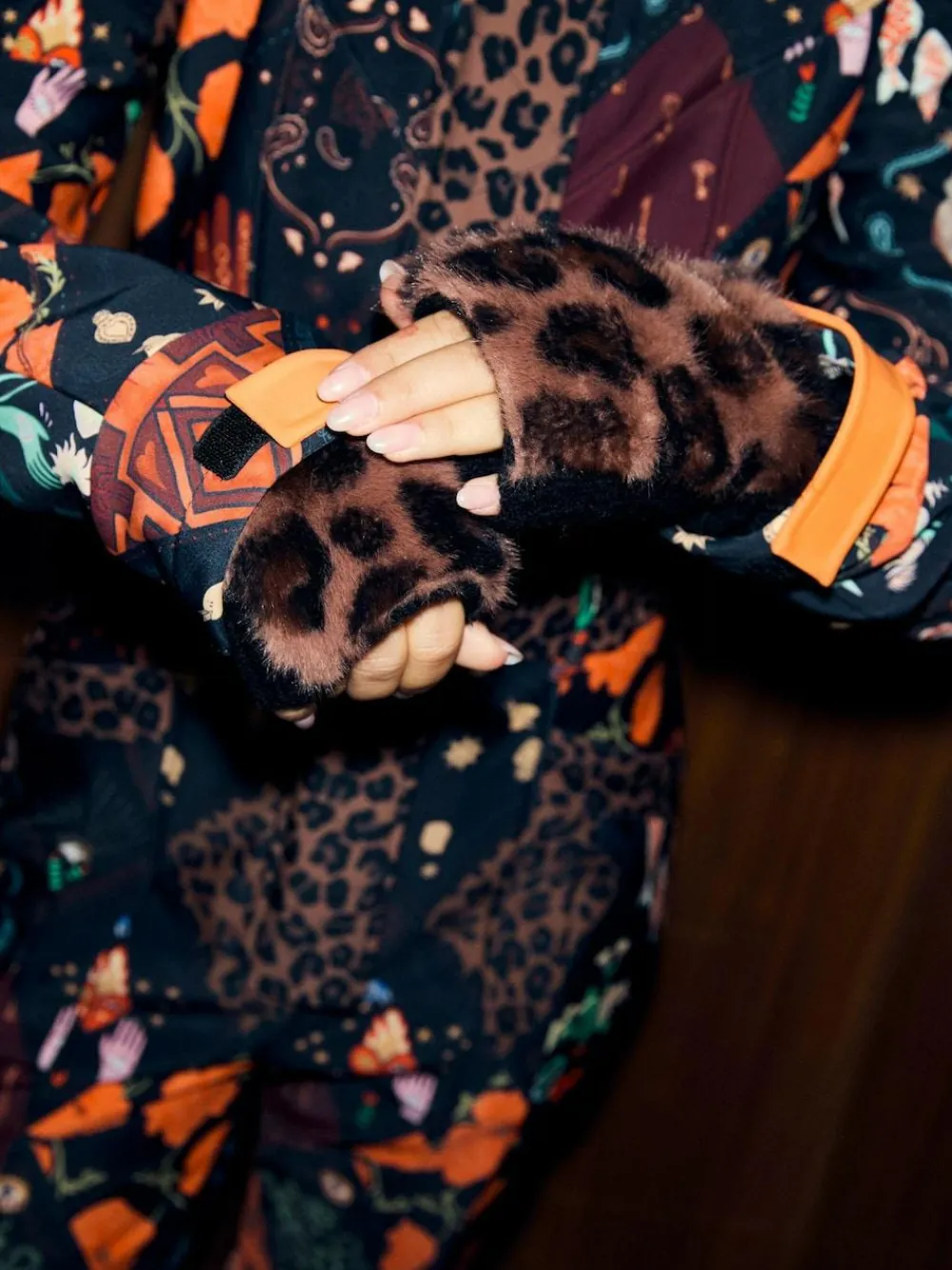 Never Fully Dressed Leopard Faux Fur Hand Warmers