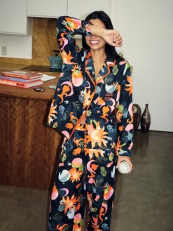 Never Fully Dressed Navy Corazon Cotton Button Through Shorts Set Pyjamas^Women Pyjamas|All Night & Lounge