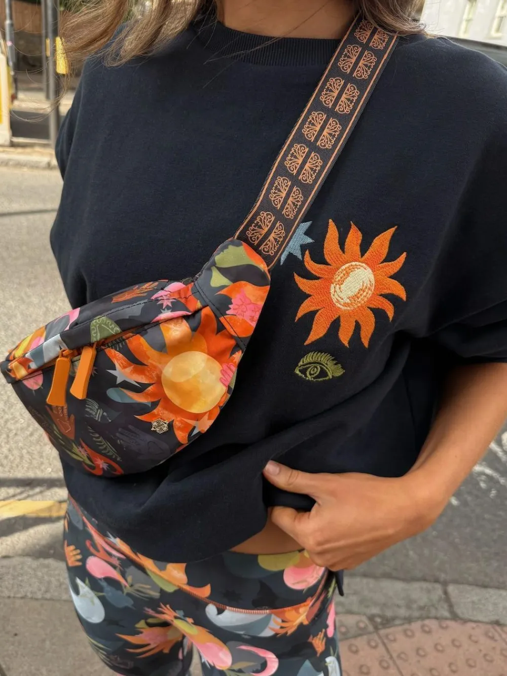 Never Fully Dressed Navy Corazon Sling Cross Body Bum Bag^Women Bags