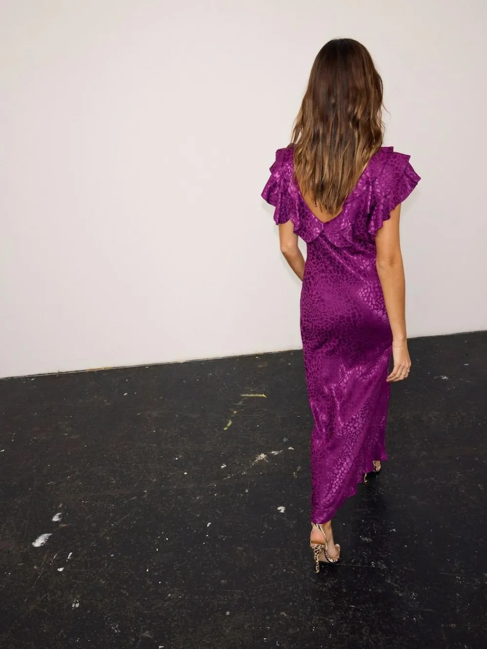 Online Never Fully Dressed Viscose Jacquard Tilda Dress Purple