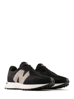 Hot New Balance Black/Leopard Print 327 Trainers