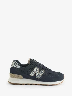 Outlet New Balance Black/Leopard Print 574 Trainers