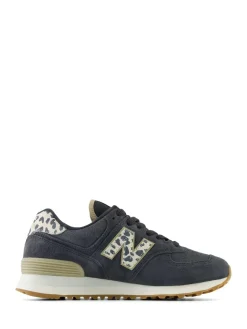 Outlet New Balance Black/Leopard Print 574 Trainers