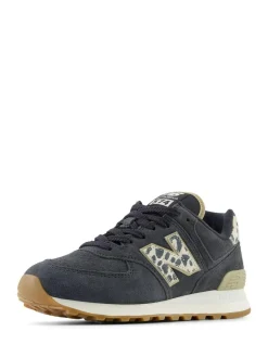 Outlet New Balance Black/Leopard Print 574 Trainers