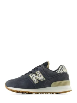 Outlet New Balance Black/Leopard Print 574 Trainers