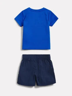Clearance New Balance Blue Athletic T-Shirt & Nylon Short Set