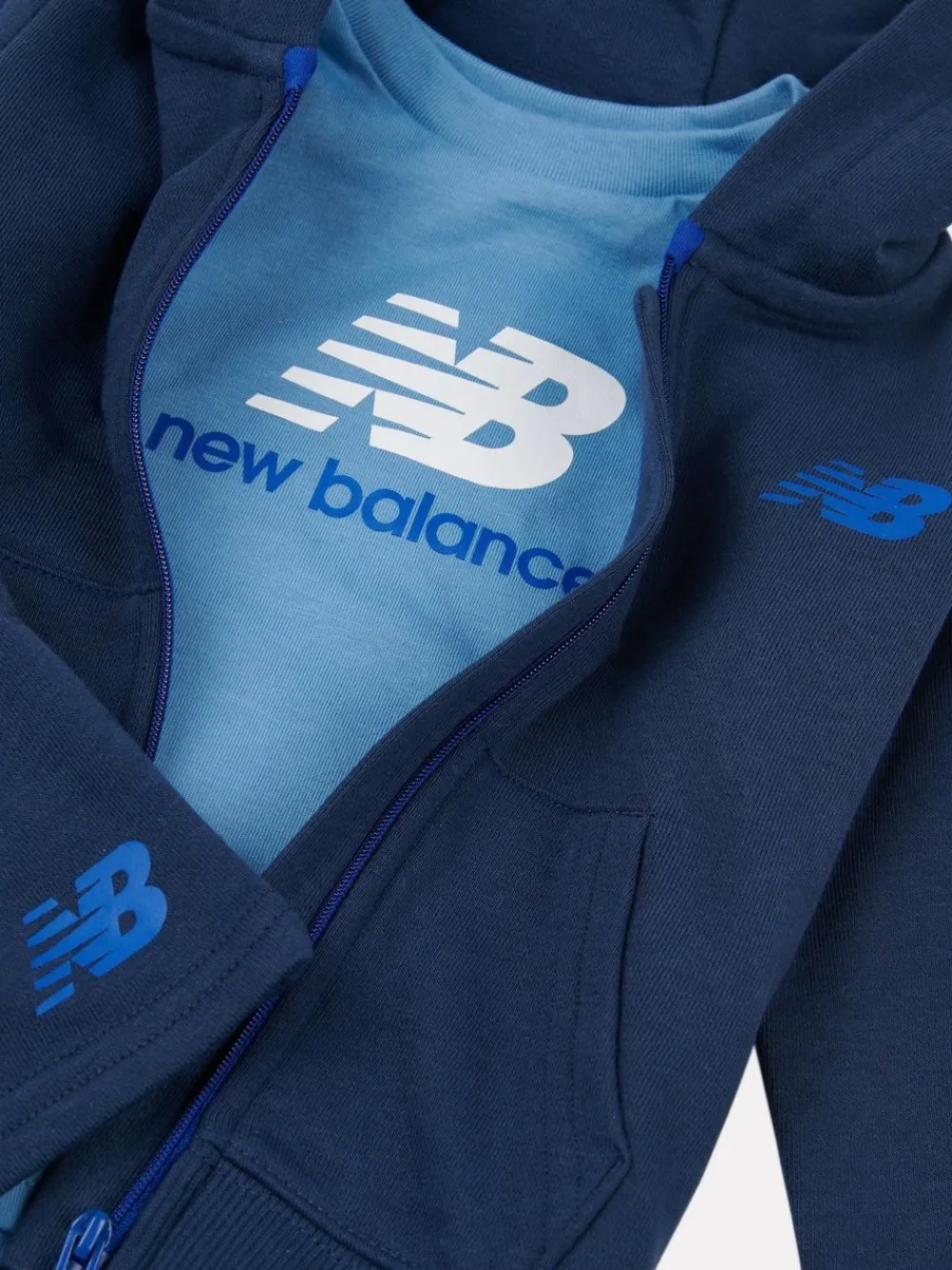 New Balance Kids Zip Thru Hoodie 100% Cotton T-Shirt & Shorts Set^ Shorts