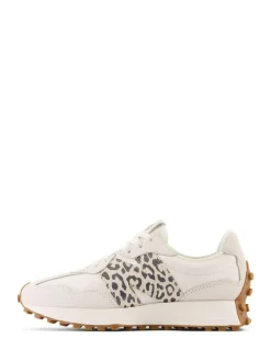 Outlet New Balance White/Leopard Print 327 Trainers
