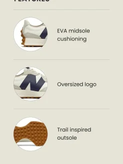 New Balance White/Navy Blue 327 Trainers^Women Sneakers|Sportswear